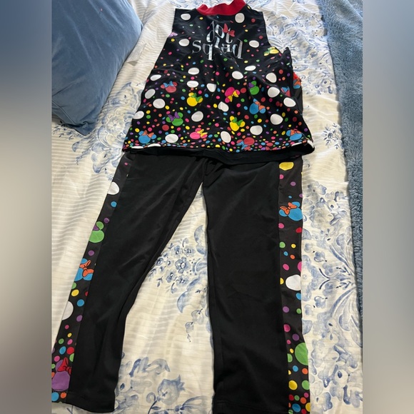 Disney Parks Dot Squad tank and cropped leggings set - Picture 2 of 7